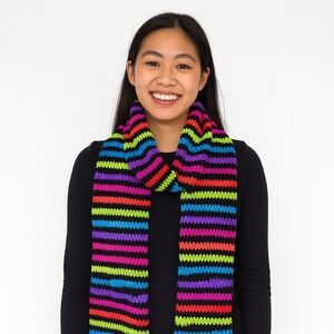 𝅺Hand Knit One Of A Kind Warm Unisex Scarf OS